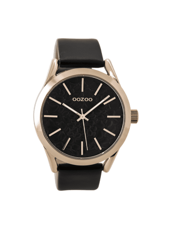 Γυναικείο ρολόι Oozoo C9474 Μαύρο/Ροζ χρυσό
