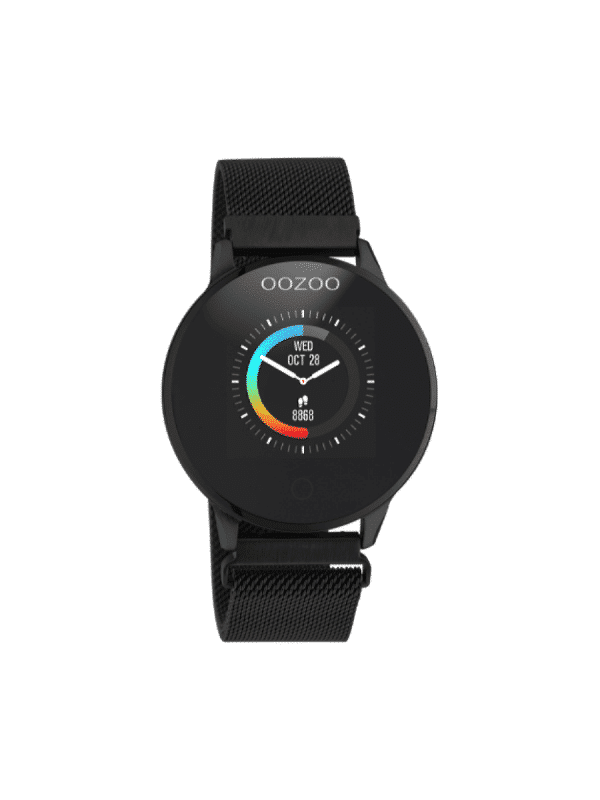 Unisex ρολόι Oozoo Smartwatch Q00119 Μαύρο Μπρασελέ