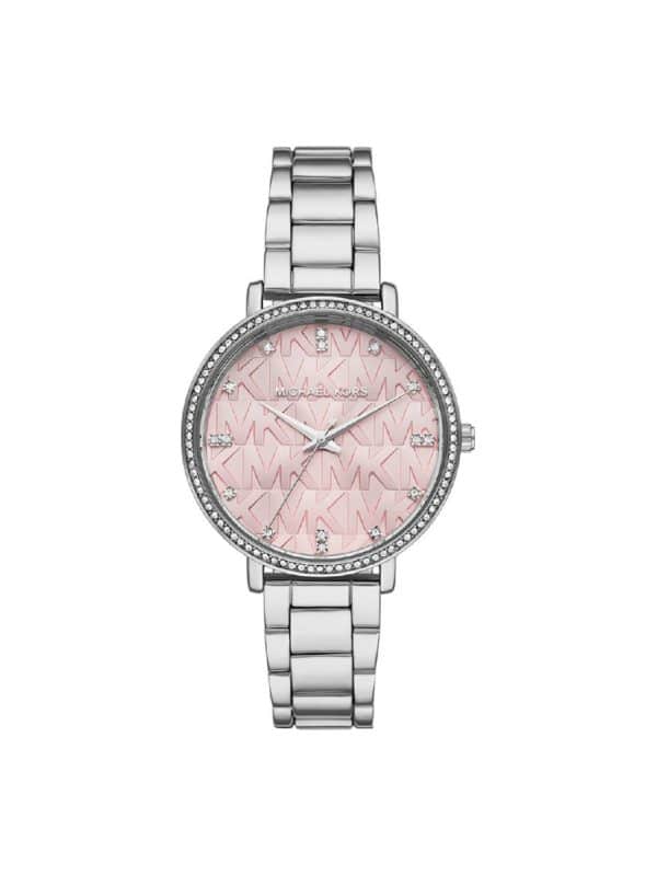 Michael Kors Pyper MK4631 γυναικείο ρολόι με ασημί μπρασελέ και ροζ καντράν