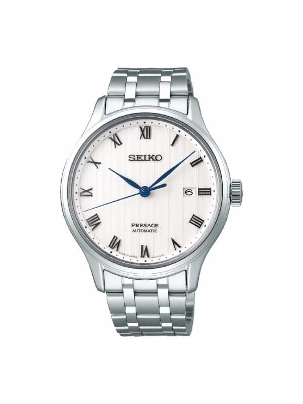 Seiko SRPC79J1 Presage ανδρικό ρολόι με ασημί μπρασελέ.
