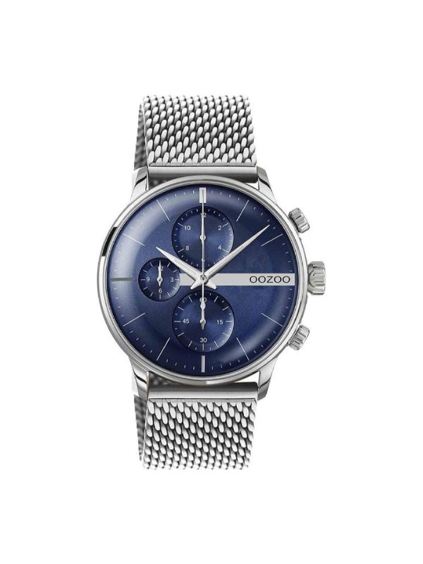 OOZOO Timepieces C11100 ασημί μεταλλικό μπρασελέ