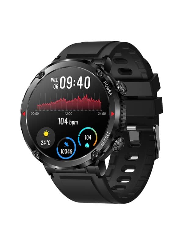 DAS.4 smartwatch ST30 με μαύρο λουράκι σιλικόνης