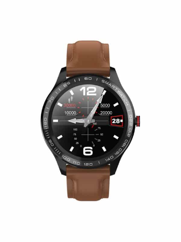 DAS.4 SG08-70001 Smartwatch με καφέ δερμάτινο λουράκι