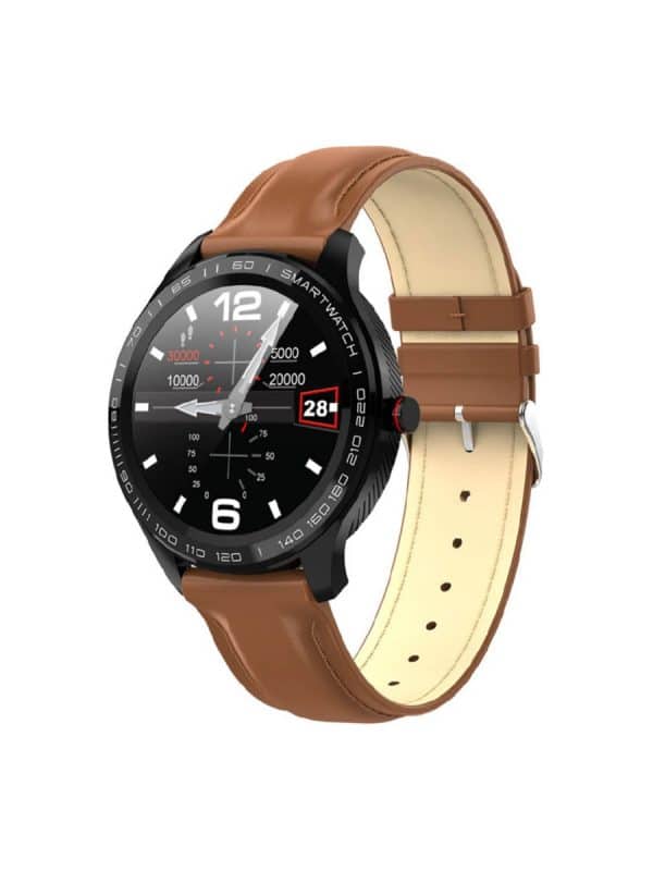 DAS.4 SG08-70001 Smartwatch με καφέ δερμάτινο λουράκι