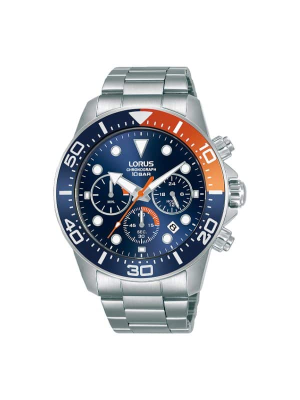 LORUS Sports RT345JX9 ανδρικό ρολόι χρονογράφος με ασημί μπρασελέ