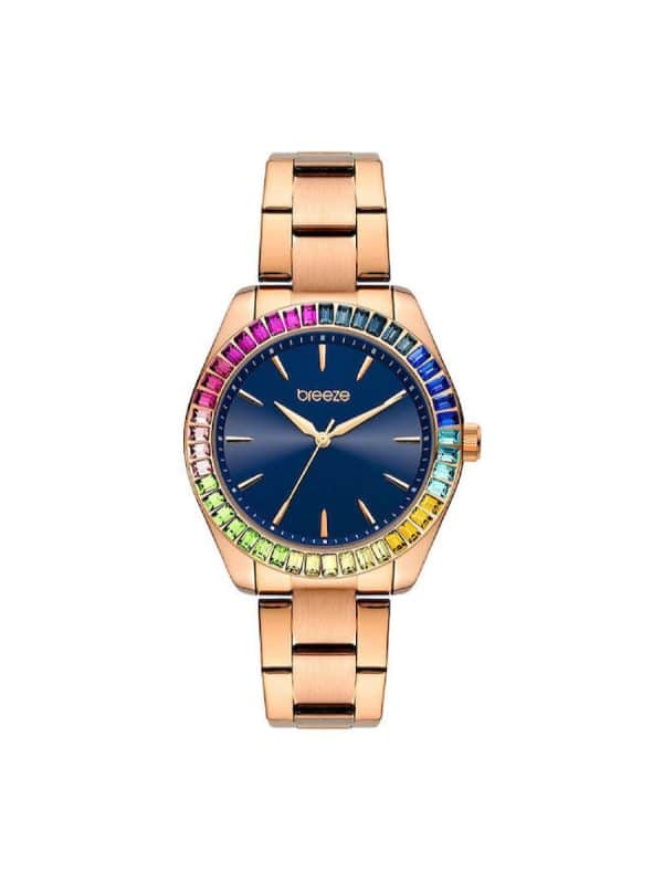 BREEZE Prismatic 212411.3 γυναικείο ρολόι ροζ χρυσό μπρασελέ