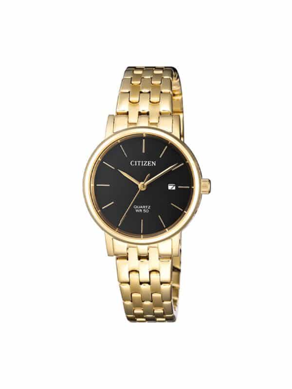 Citizen EU6092-59E χρυσό γυναικείο ρολόι με μαύρο καντράν
