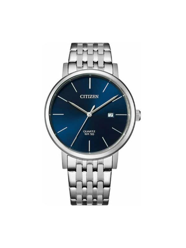 Citizen BI5070-57L ασημί ανδρικό ρολόι με μπλε καντράν