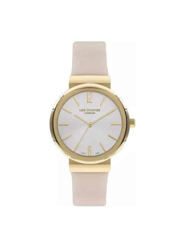 Lee Cooper LC07624.134 γυναικείο ρολόι με μπεζ λουράκι