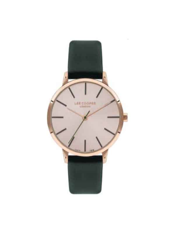 Lee Cooper LC07646.417 γυναικείο ρολόι με πράσινο δερμάτινο λουράκι