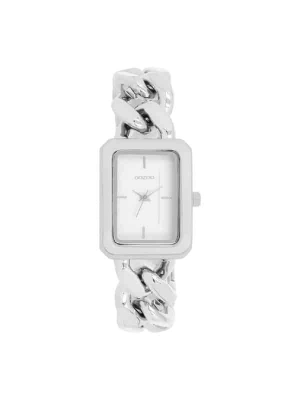 OOZOO C11270 γυναικείο ρολόι ασημί με βραχιόλι αλυσίδα