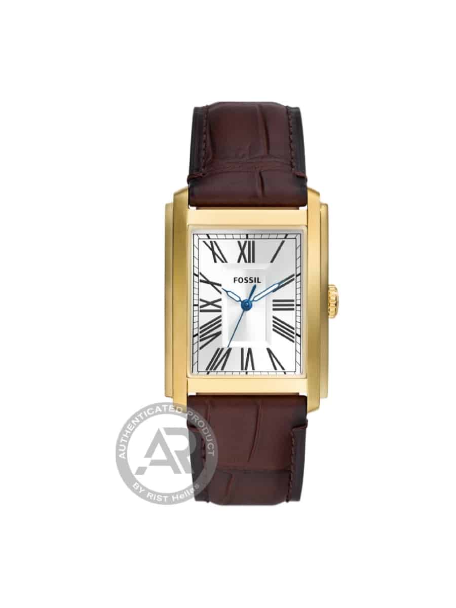 Fossil Carraway FS6011 ανδρικό με καφέ κροκό δερμάτινο λουράκι Fossil Carraway FS6011 ανδρικό με καφέ κροκό δερμάτινο λουράκι
