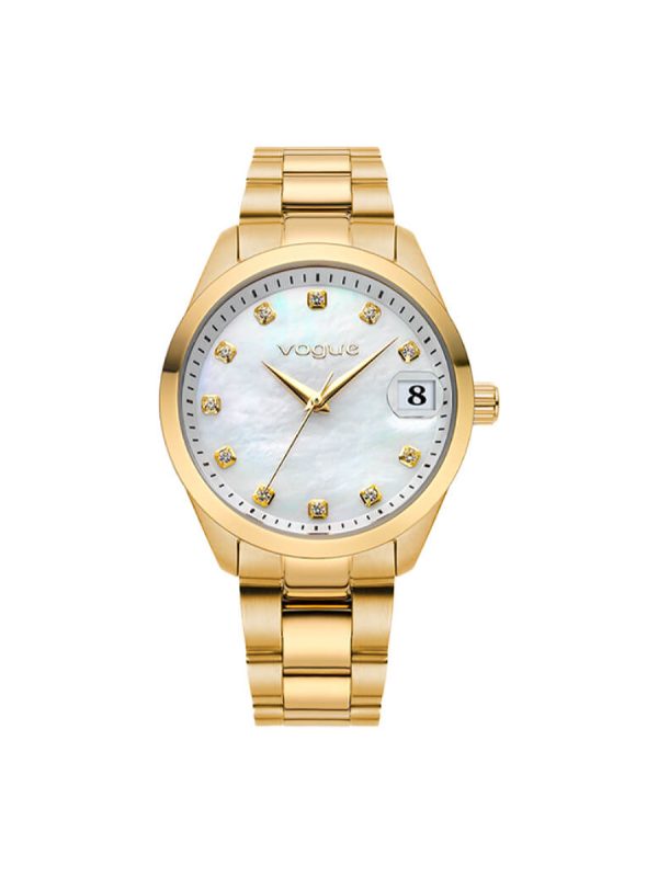 Vogue 614241 Reina Medium γυναικείο ρολόι με χρυσό μπρασελέ