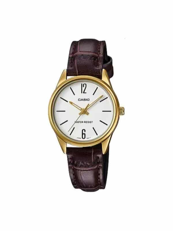 Γυναικείο ρολόι Casio Standard LTP-V005GL-7BUDF καφέ λουράκι