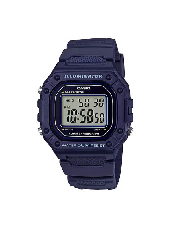 Casio Standard W-218H-2AVDF illuminator μαύρο λουράκι