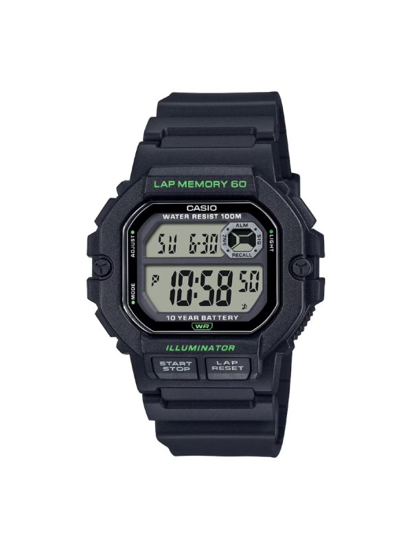 Casio Standard WS-1400H-1AVCF illuminator μαύρο λουράκι