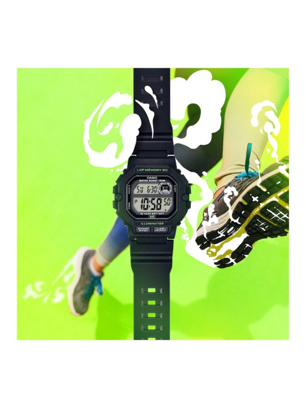 Casio Standard WS-1400H-1AVCF illuminator μαύρο λουράκι
