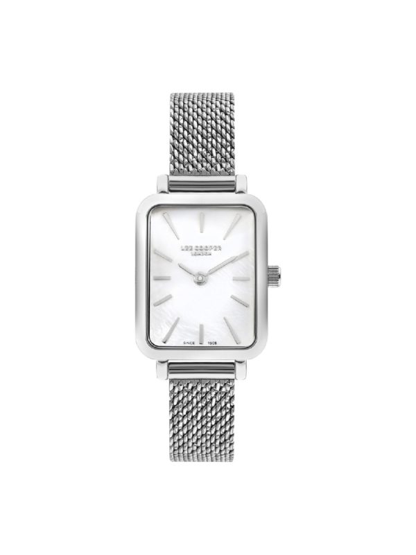 Lee Cooper LC07815.320 ασημί γυναικείο ρολόι με mesh μπρασελέ
