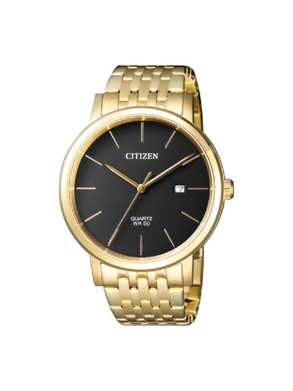 Ανδρικό ρολόι Citizen BI5072-51E χρυσό μπρασελέ μαύρο καντράν