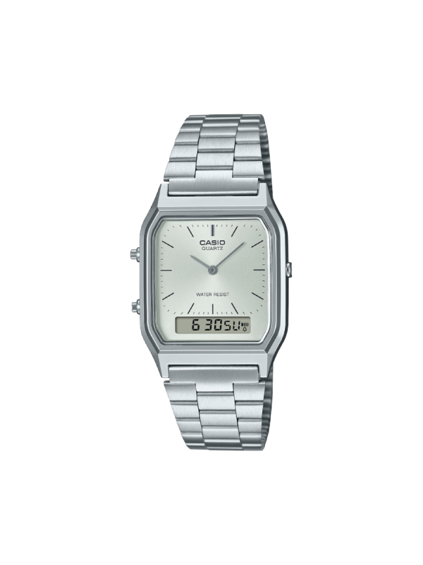 Casio Vintage AQ-230A-7AMQYES ασημί μπρασελέ