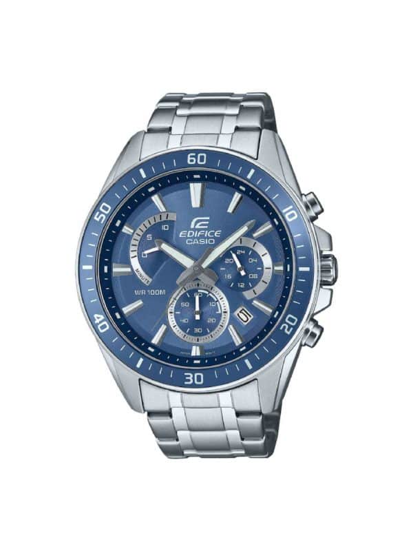 Casio Edifice EFR-552D-2AV ασημί μπρασελέ με χρονογράφο