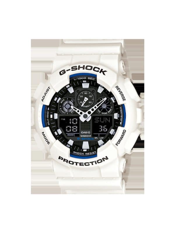 G-shock GA-100B-7AER άσπρο με λουράκι από καουτσούκ