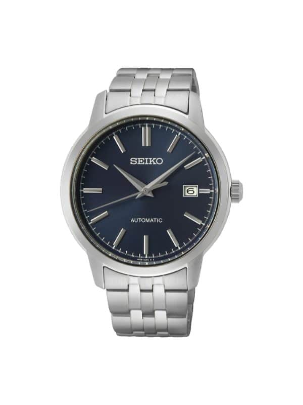Seiko SRPH87K1 Essential Time Automatic ασημί ανδρικό ρολόι