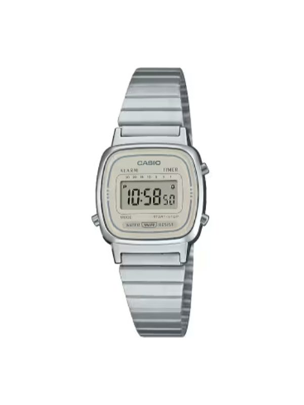 Casio vintage LA-670WEA-8AEF ασημί μπρασελέ