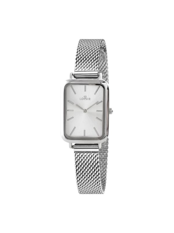 Loisir Oldie 11L03-00576 watch with steel mesh band and silver dial