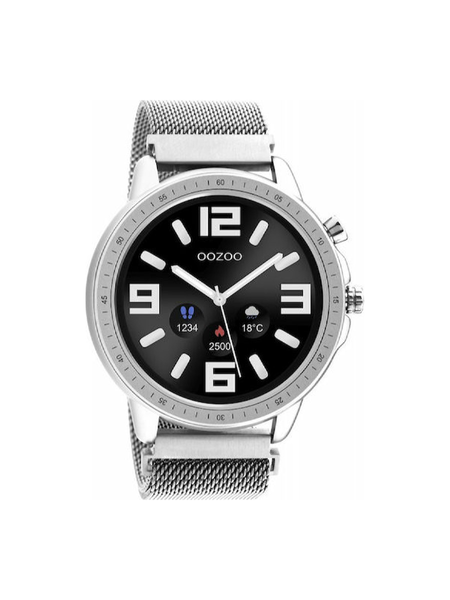 OOZOO-Q00305-3 Oozoo Q00305 silver 45mm smartwatch with heart rate monitor - Image 2