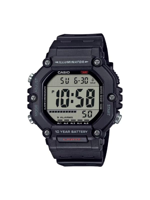 Casio AE-1600H-1AVEF digital watch with black rubber strap