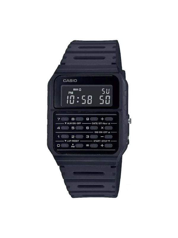 Ρολόι Casio Vintage Edgy CA-53WF-1BEF μαύρο λουράκι από καουτσούκ