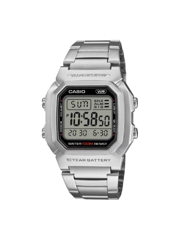 Ρολόι Casio Standard W-800HD-1AVEF ασημί μπρασελέ