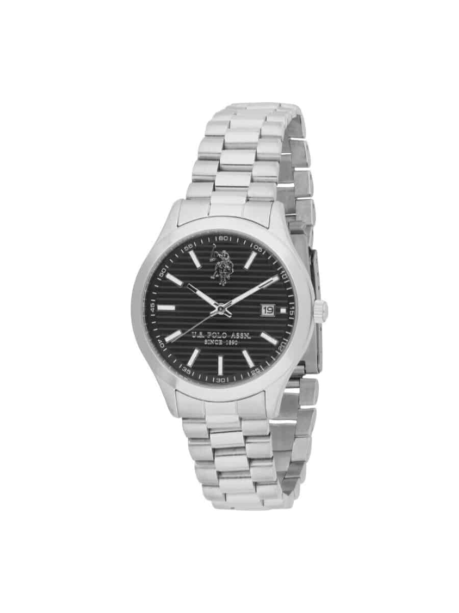U.S. Polo Jayden USP7268BK Men's Watch with Silver Bracelet