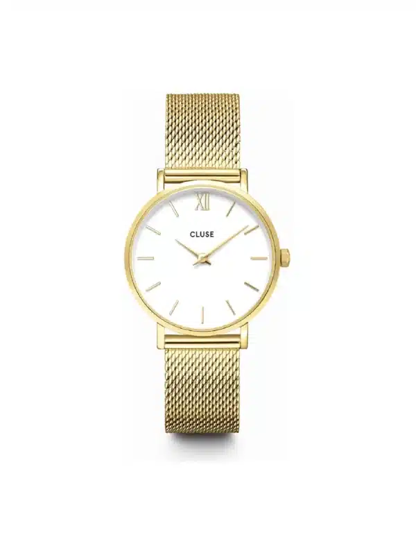 Ρολόι Cluse CW0101203007 Minuit χρυσό mesh μπρασελέ