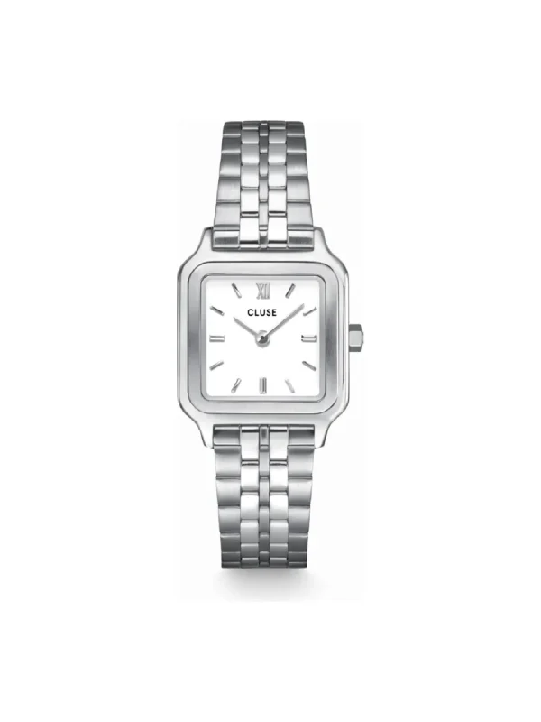 Cluse Gracieuse Petite CW11817 τετράγωνο ρολόι ασημί μπρασελέ